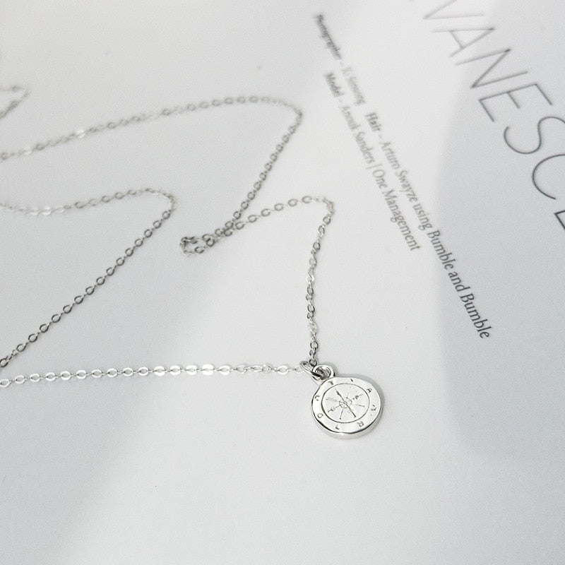 Kompasskette, Kette, Naturschoen - #sterlingsilber, #vergoldet, good