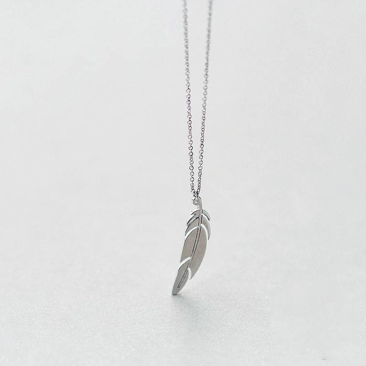 Silberfeder, Kette, Naturschoen - #feder, #sterlingsilber, #winter, boho