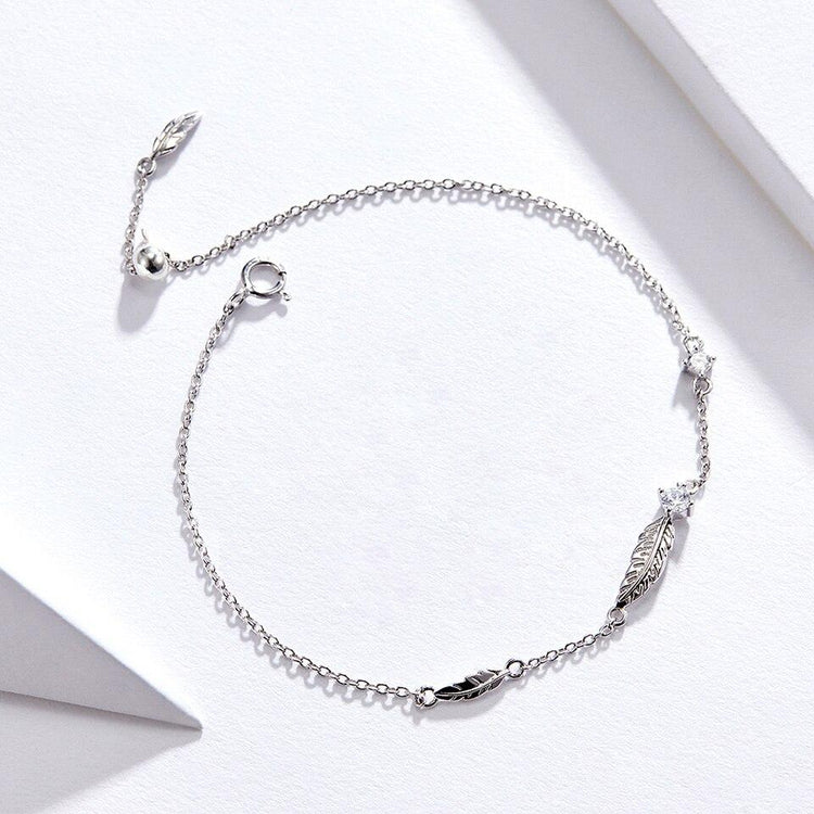 Federband, Charmband, Naturschoen - #armband, #band, #boho, #feder, #sterlingsilber, #vogel, #wald