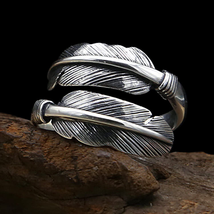 Doppelfeder, Ring, Naturschoen - #boho, #feder, #federn, #s925, #sterlingsilber, #wald