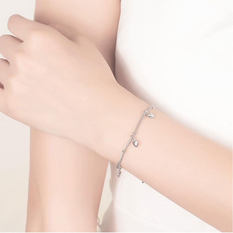 Herzchenband, Armband, Naturschoen - #herz, #sterlingsilber
