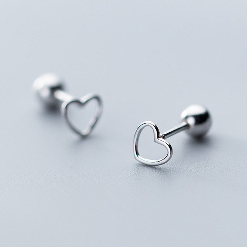 Herzstecker, Ohrringe, Naturschoen - #herz, #sterlingsilber, #vergoldet