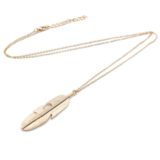 Federkette, Kette, Naturschoen - #feder, #golden