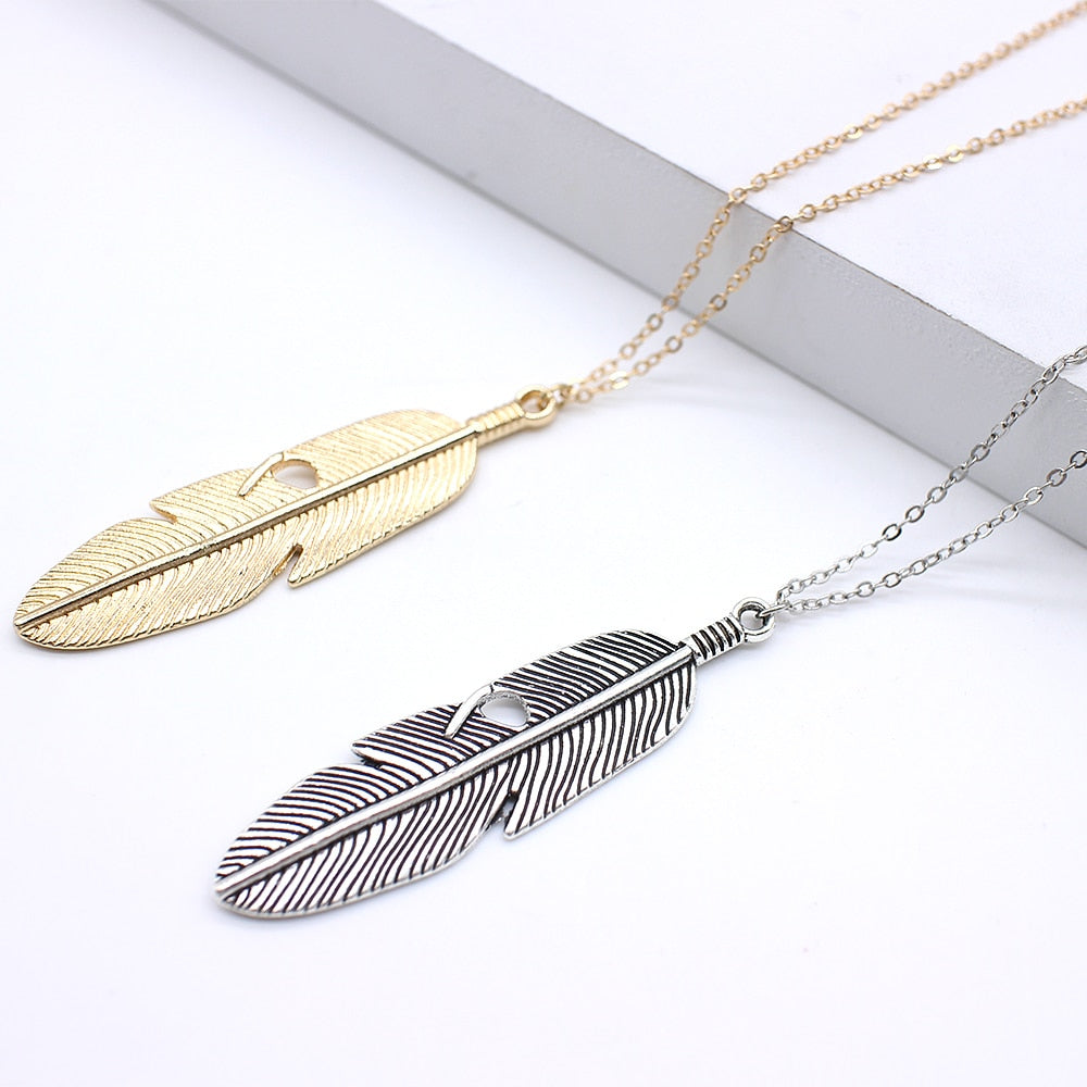 Federkette, Kette, Naturschoen - #feder, #golden